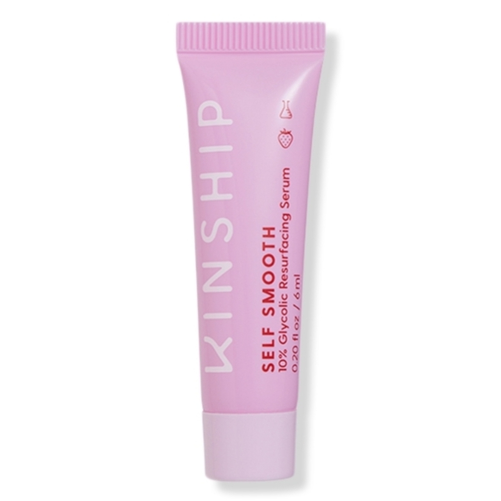 KINSHIP SELF SMOOTH 10% GLYCOLIC RESURFACING SERUM.